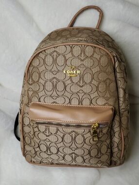 Mini Backpack in Khaki and Tan